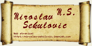 Miroslav Sekulović vizit kartica